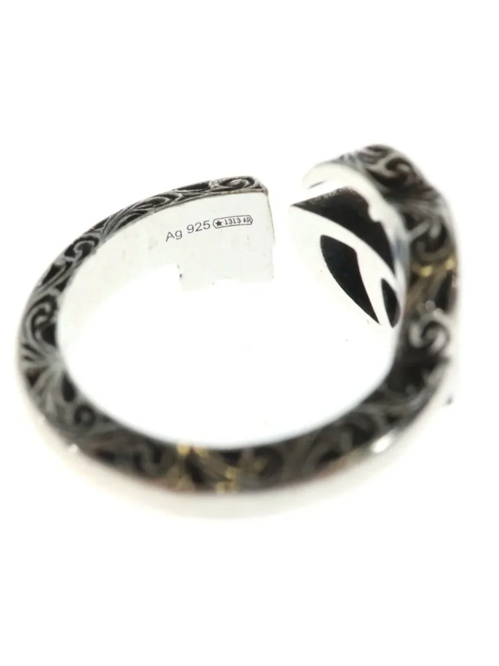 Gucci Arabesque Double G Signature Ring Silver